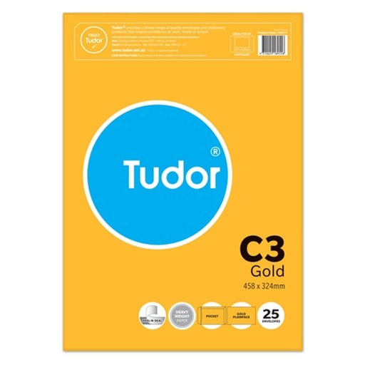 [WS1OBQT01] Tudor Kraft Tuff Tan Peel & Seal Envelope C3 (25pk)