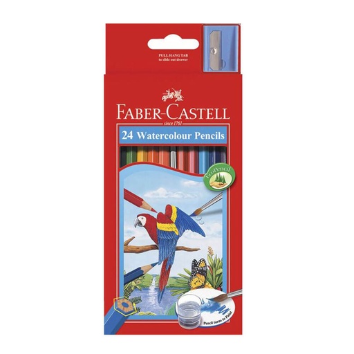 [WS1WGNB01] Faber-Castell Coloured Pencil Water Colors Red Range (24pk)