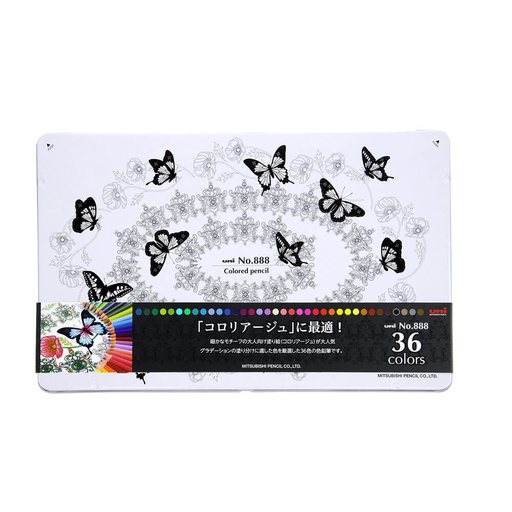[WS1KAFN01] Uni Designer Coloured Pencil (Tin of 36)
