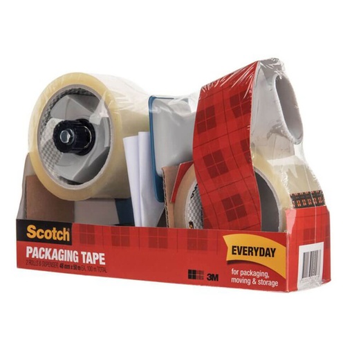 [WS1ESIK01] Scotch Sealing Tape 48mmx50m 2 Rolls with Dispenser