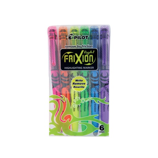 [WS1OGQM01] Frixion Light Erasable Highlighter Assorted (Wallet of 6)