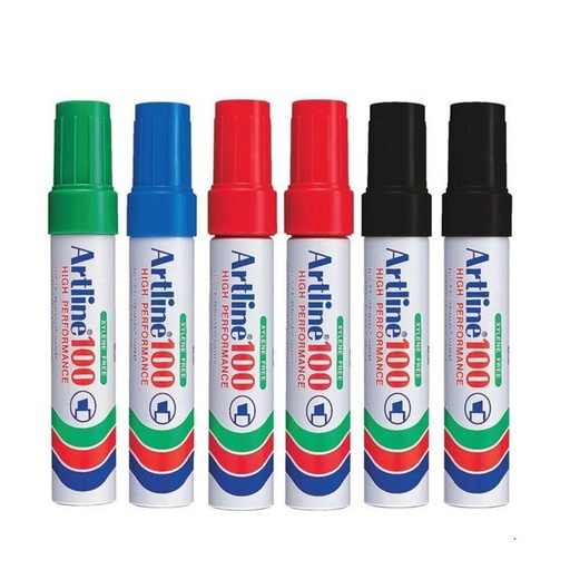 [WS1QFEL01] Artline Permanent Marker 12mm Chisel Assorted (6pk)