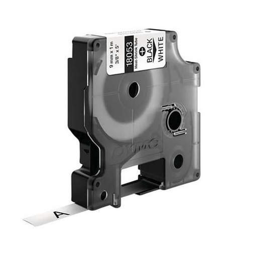 [WS1DJCO01] Dymo Rhino Heat Shrink Label Tape Black on White (9mm)
