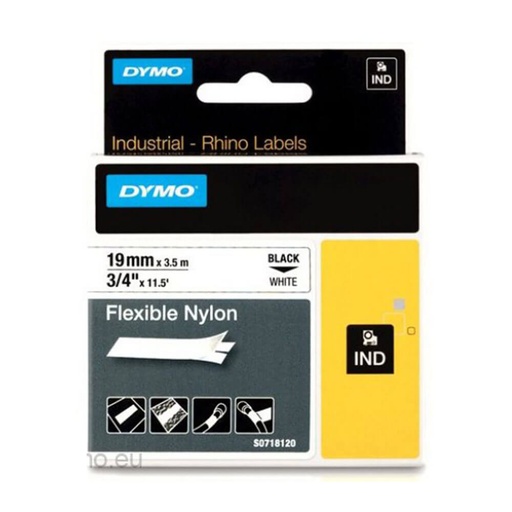 [WS1SKTE01] Dymo Flexible Nylon Tape Label White (19mmx3.5m)
