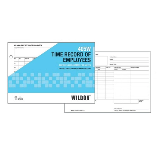 [WS1IEHO01] Wildon Time Record Sheet (50pk)