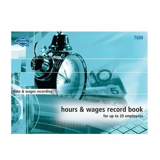[WS1JNMH01] Zions Hours & Wages Record Book