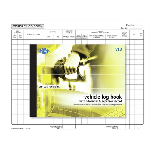 [WS1GDXF01] Zions Vehicle Log Book with Odometer & Expenses Record