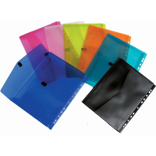 [WS1KXIQ01] Colby Document Wallet with Filing Strip Pop A4 Assorted 12pk