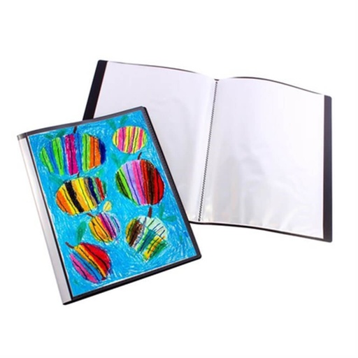 [WS1DIDY01] Bantex Fixed Portrait Display Book A2 (Black)