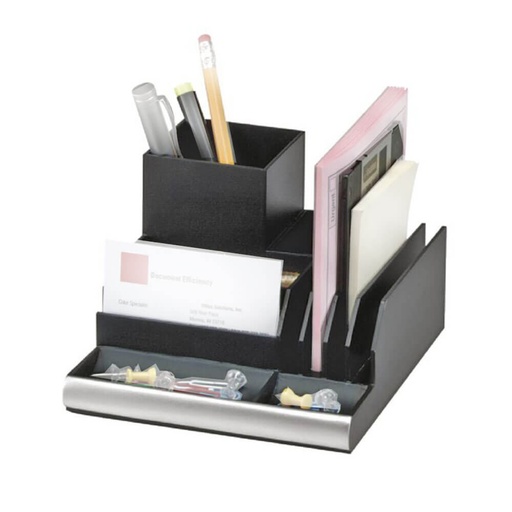 [WS1UFIY01] Italplast Workspace Desk Organiser (Black/Silver)