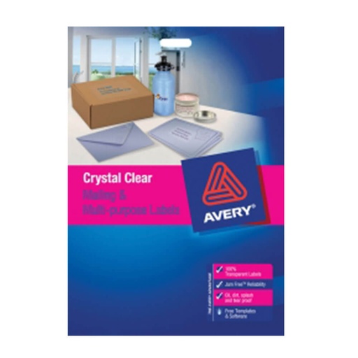 [WS1QMFU01] Avery Clear Laser Label 25pk (65/sheet)