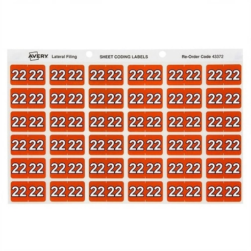 [WS1MVUU01] Avery 22 Side Tab Colour Coding Label Roll Orange (500pcs)