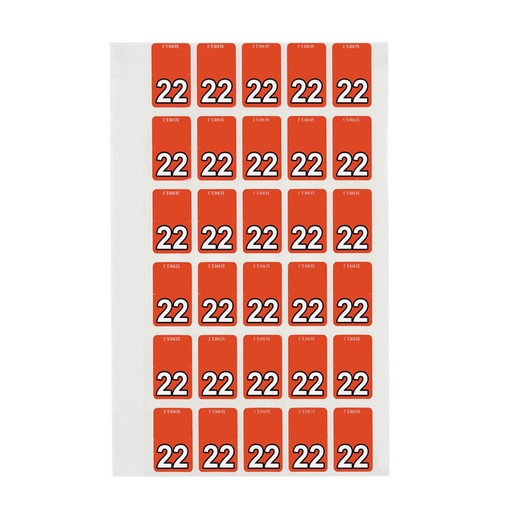 [WS1NEOJ01] Avery 22 Top Tab Colour Coding Label Dark Orange (150pk)