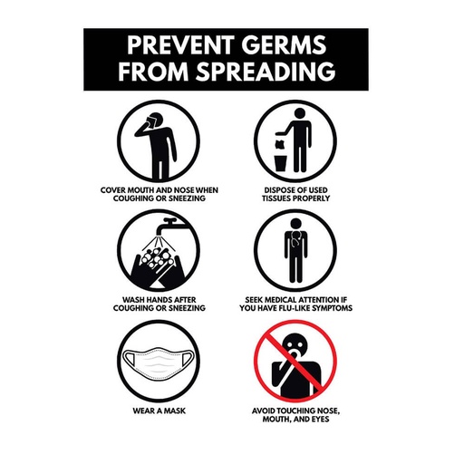 [WS1XXVD01] Avery Prevent Germs From Spreading Label A4 (5pk)