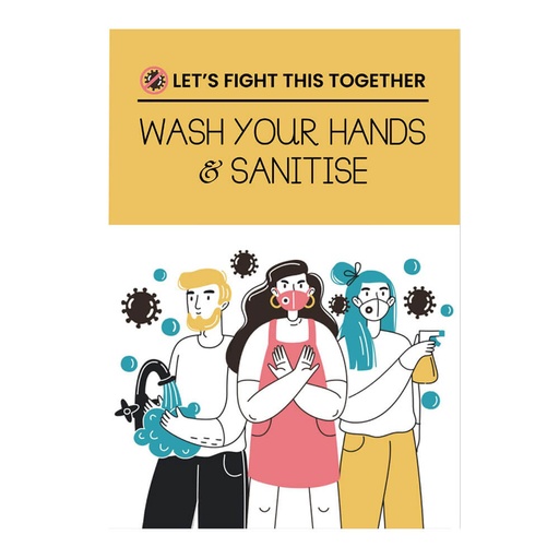 [WS1DIEJ01] Avery Wash Your Hands and Sanitise Label A4 (5pk)