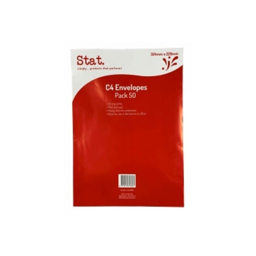 [WS1ZLZW01] Stat Strong Peel & Seal Envelope White C4 (50pk)