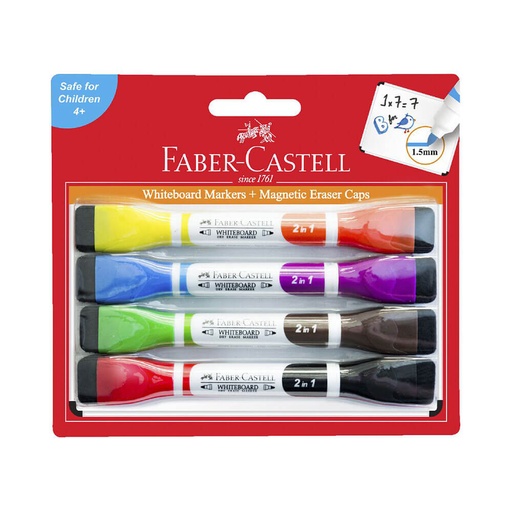 [WS1YUUO01] Faber-Castell Whiteboard Markers with Magnetic Eraser Caps