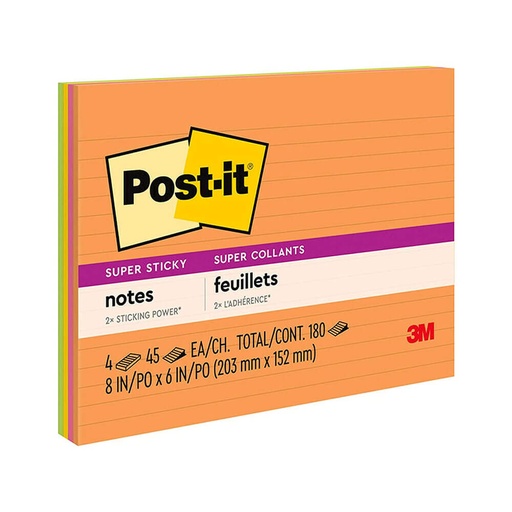 [WS1GABT01] Post-it Notes Lined 203x152mm (4pk)