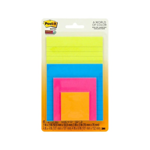 [WS1SHLA01] Post-it Notes Rio De Janiero Assorted Size (4 Pads)