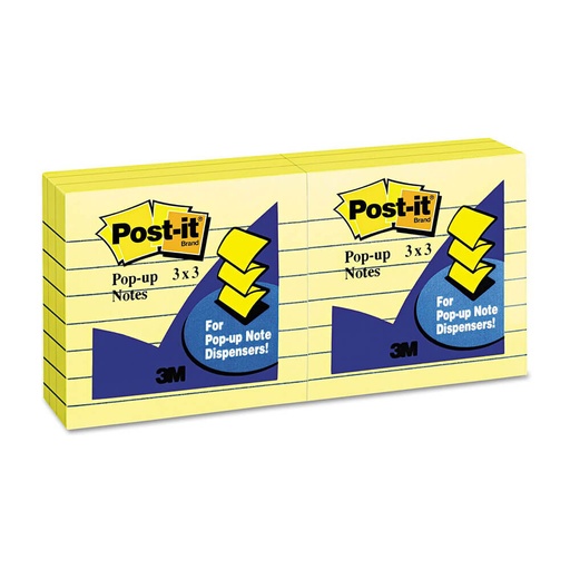 [WS1UWNH01] Post-it Pop-up Notes Refill Lined Canary Yellow (6pk)