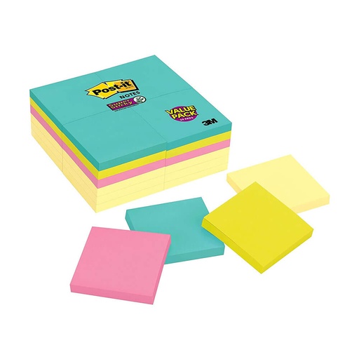 [WS1MXTP01] Post-it Super Sticky Notes Miami 76x76mm (24pk)