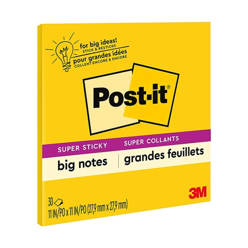[WS1QXKQ01] Post-it Big Note Yellow Super Sticky Notes (30 sheets)