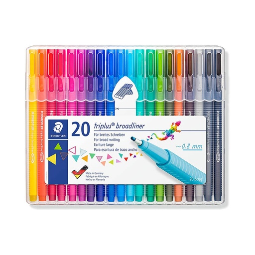 [WS1YEUM01] Staedtler Triplus Broadliner Pen Assorted (Wallet of 20)