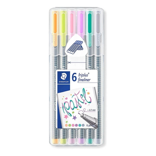 [WS1SMVH01] Staedtler Triplus Fineliner Pen Pastel Colours (6pk)