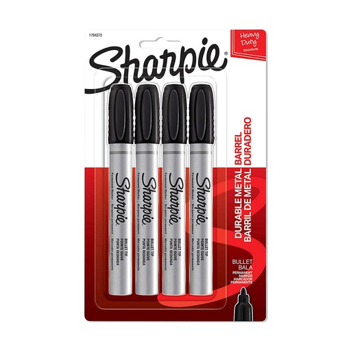 [WS1RCHG01] Sharpie Pro Metal Permanent Bullet Tip Marker Black (4pk)