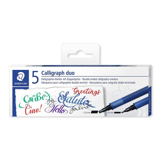 [WS1LAWI01] Staedtler Calligraphy Double-ended Pen Assorted (5pk)