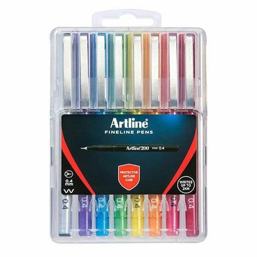 [WS1VJQJ01] Artline Fineline Pen 0.4mm Assorted (12pk)