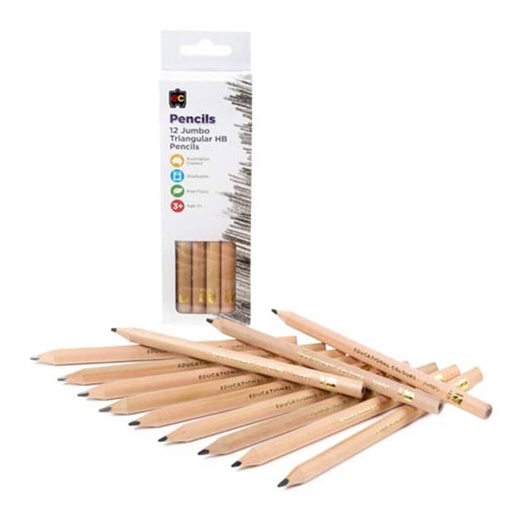 [WS1YPYY01] EC Jumbo Triangular Pencil HB (12pk)