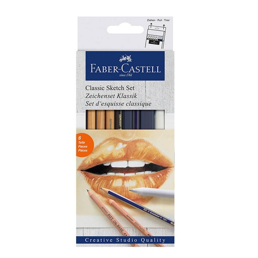 [WS1GTZL01] Faber-Castell Classic Sketch Pencil Set Assorted (6pk)