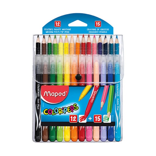 [WS1JRQT01] Maped Felt Tip Markers & Coloured Pencils Combo Pack (27pk)