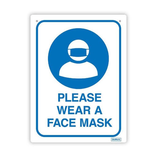[WS1ULXO01] Durus Please Wear A Face Mask Wall Sign (225x300mm)