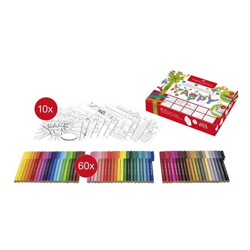 [WS1KUAX01] Faber-Castell Connector Pens with Greeting Card Set (60pk)