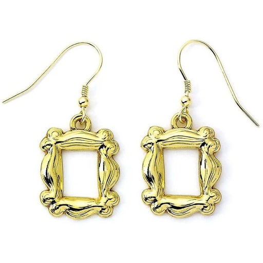 [VR4WOTS01] Friends Frame Gold Plated Dangle Earrings