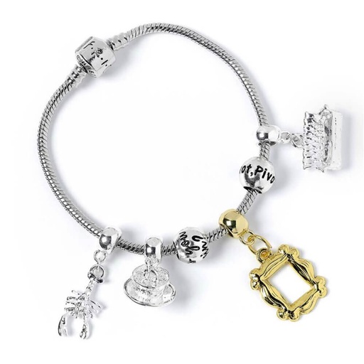 [VR4VXGX01] Friends Silver Plated Charm Bracelet with 4 Charms