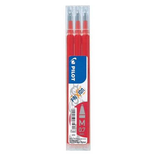 [WS2EJXI01] Pilot Frixion Rollerball Pen Refill 0.7mm 3pk (Red)