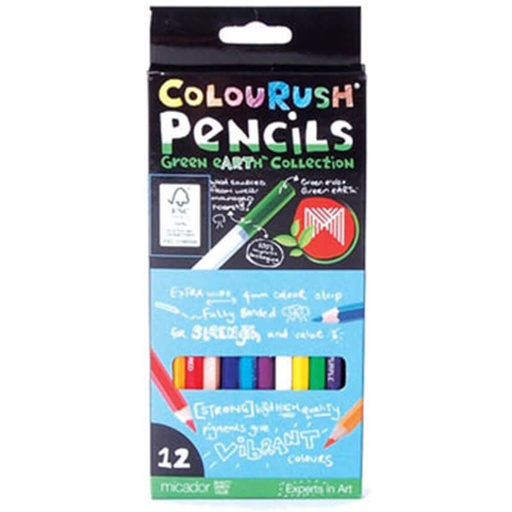 [WS2MFKO01] Micador Green Earth Collection ColouRush Pencils (12pk)