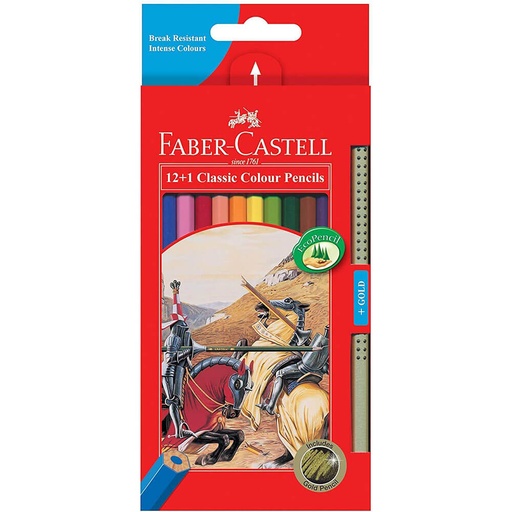 [WS2CRMH01] Faber-Castell Classic Coloured Pencils with Gold (12pk)