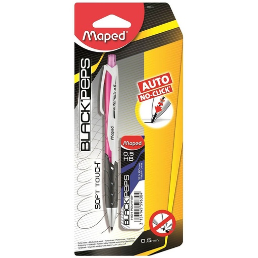 [WS2HHXA01] Maped Black Peps Automatic Mechanical Pencil & Leads 0.5mm