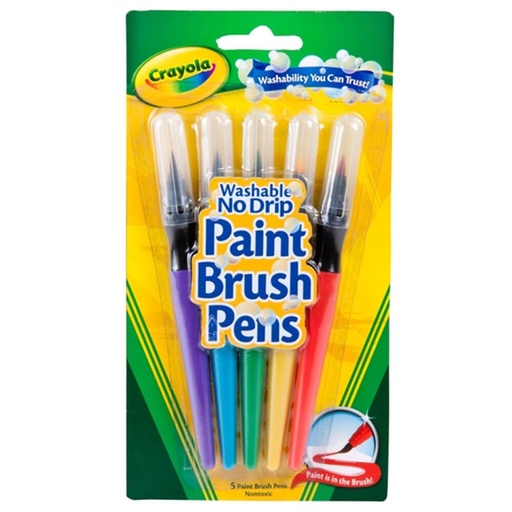 [WS2ZRUI01] Crayola Washable No Drip Paint Brush Pens (5pk)