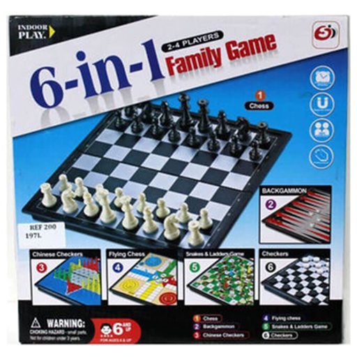 [RI1NADN01] 6-in-1 Magnetic Travel Compend Board Game