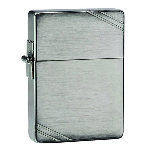 [SH1BMKS01] Zippo Brushed Chrome Lighter 1935 Replica with Slashes