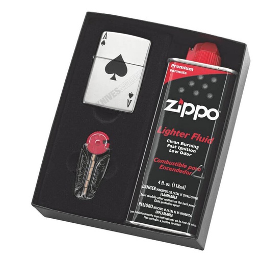 [SH1FCLC01] Zippo Lucky Ace Gift Set with Fluid and Flints