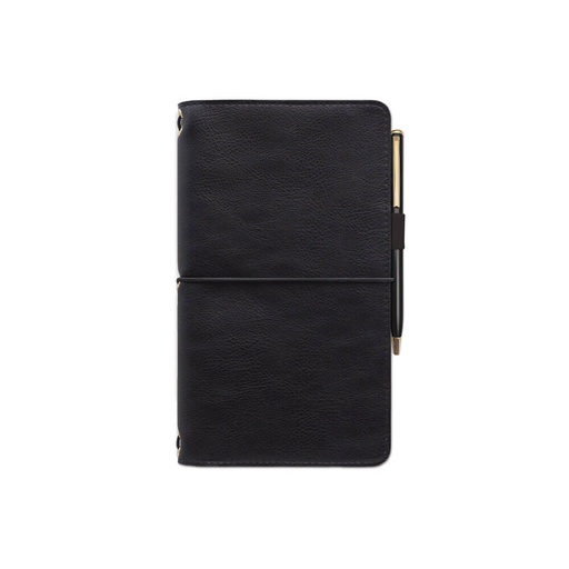 [DC2OSUY01] Black Standard Issue Vegan Leather Folio with Pen (Black)