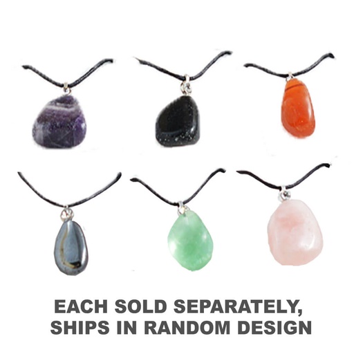 [SN3VRRG01] British Fossils Gemstonen Crystal Pendant (1pc Random Style)