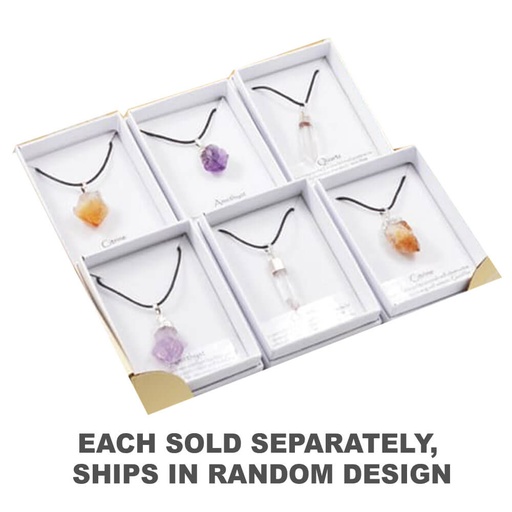 [SN3JCFV01] British Fossils Crystal Point Pendant (1pc Random Style)