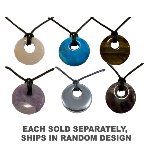 [SN3AMAF01] British Fossils Gemstone Donut Pendant (1pc Random Style)